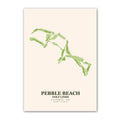 Pebble Beach golf course map print poster, California USA golf wall art