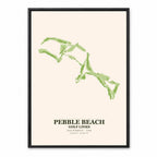 Pebble Beach course map showing oceanfront fairways on the Monterey Peninsula