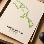 Pebble Beach Golf Course Map Print Poster | California USA Golf Wall Art