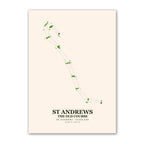 St Andrews Old Course Golf Course Map Print Poster | Scotland Golf Wall Art Decor