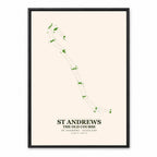 St Andrews Old Course Golf Course Map Print Poster | Scotland Golf Wall Art Decor