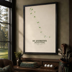 St Andrews Old Course Golf Course Map Print Poster | Scotland Golf Wall Art Decor