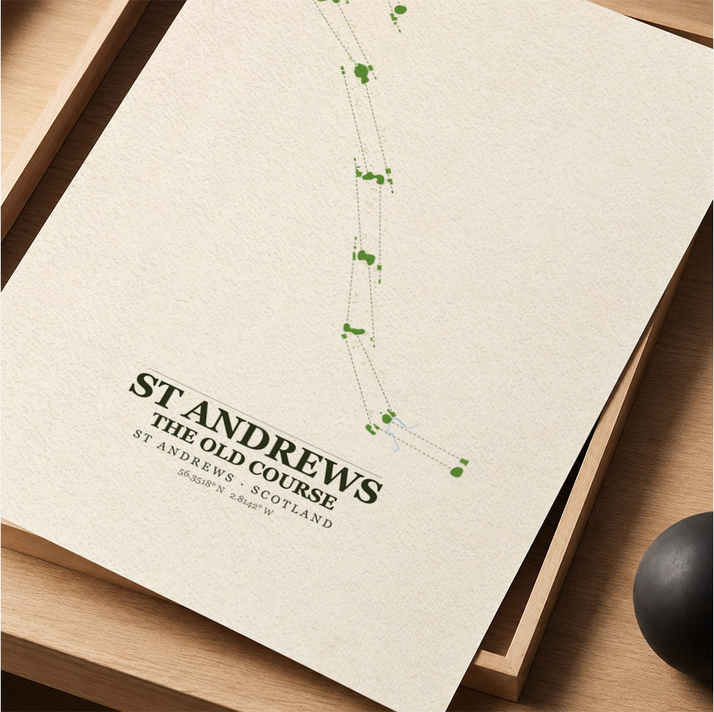 St Andrews Old Course Golf Course Map Print Poster | Scotland Golf Wall Art Decor