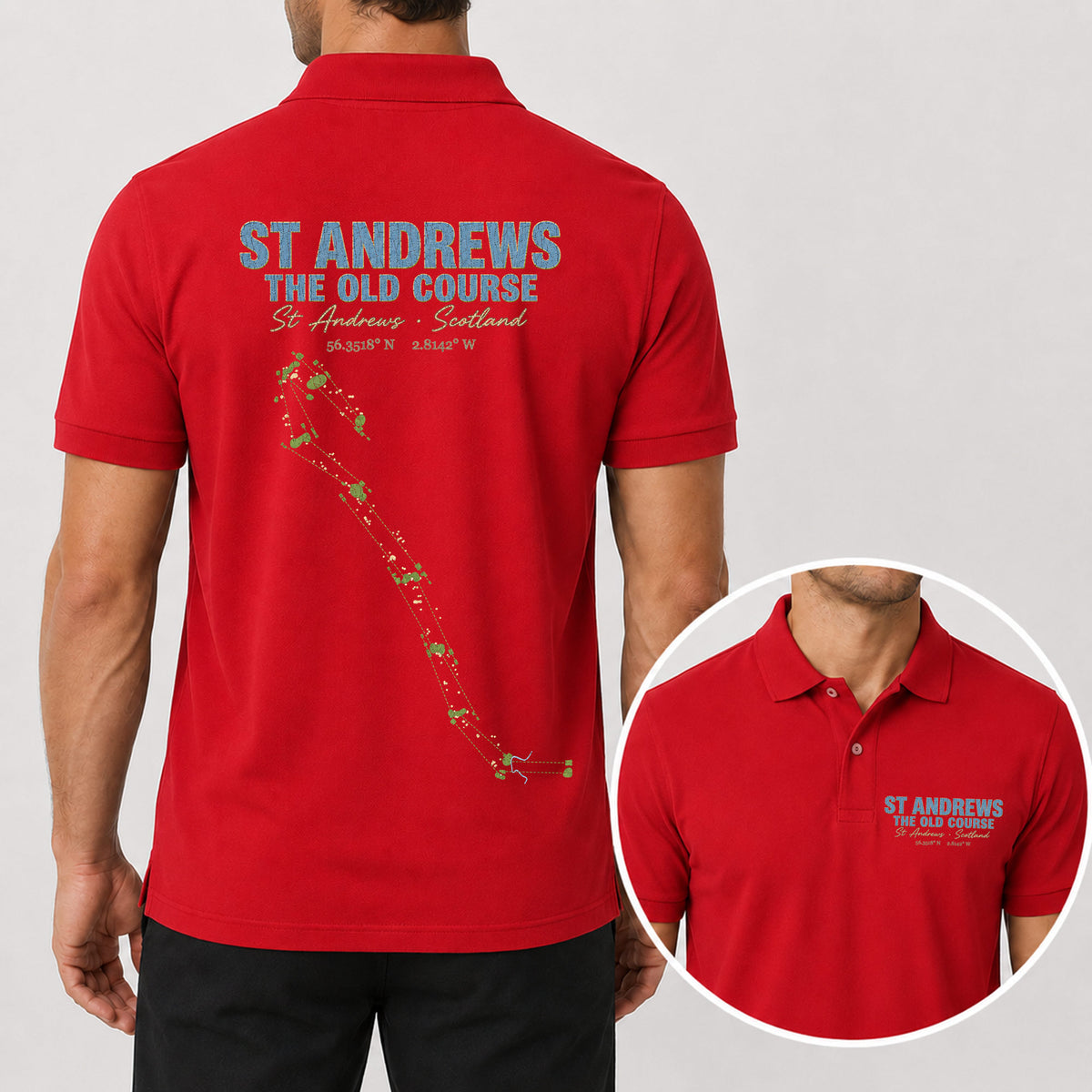St Andrews The Old Course Polo Shirt - Golf Gift for Golfers