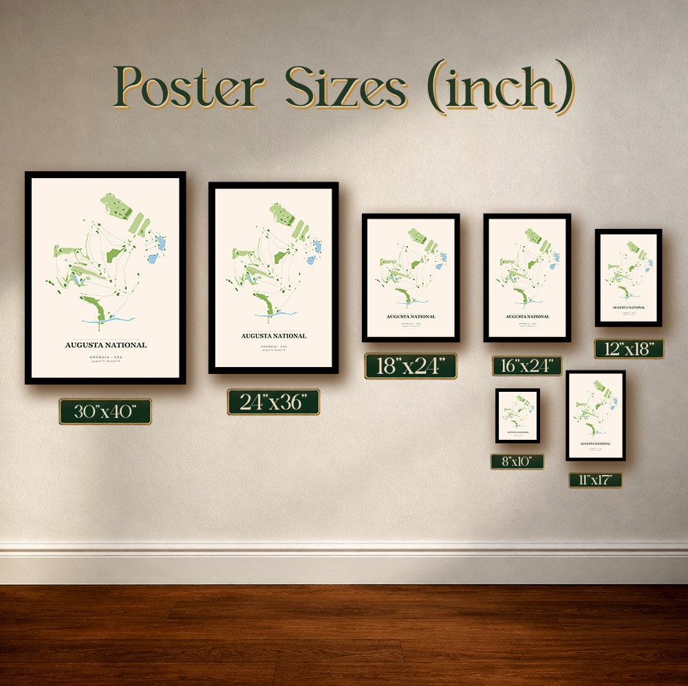 Augusta National Golf Course Map Print Poster | Georgia USA Golf Wall Art