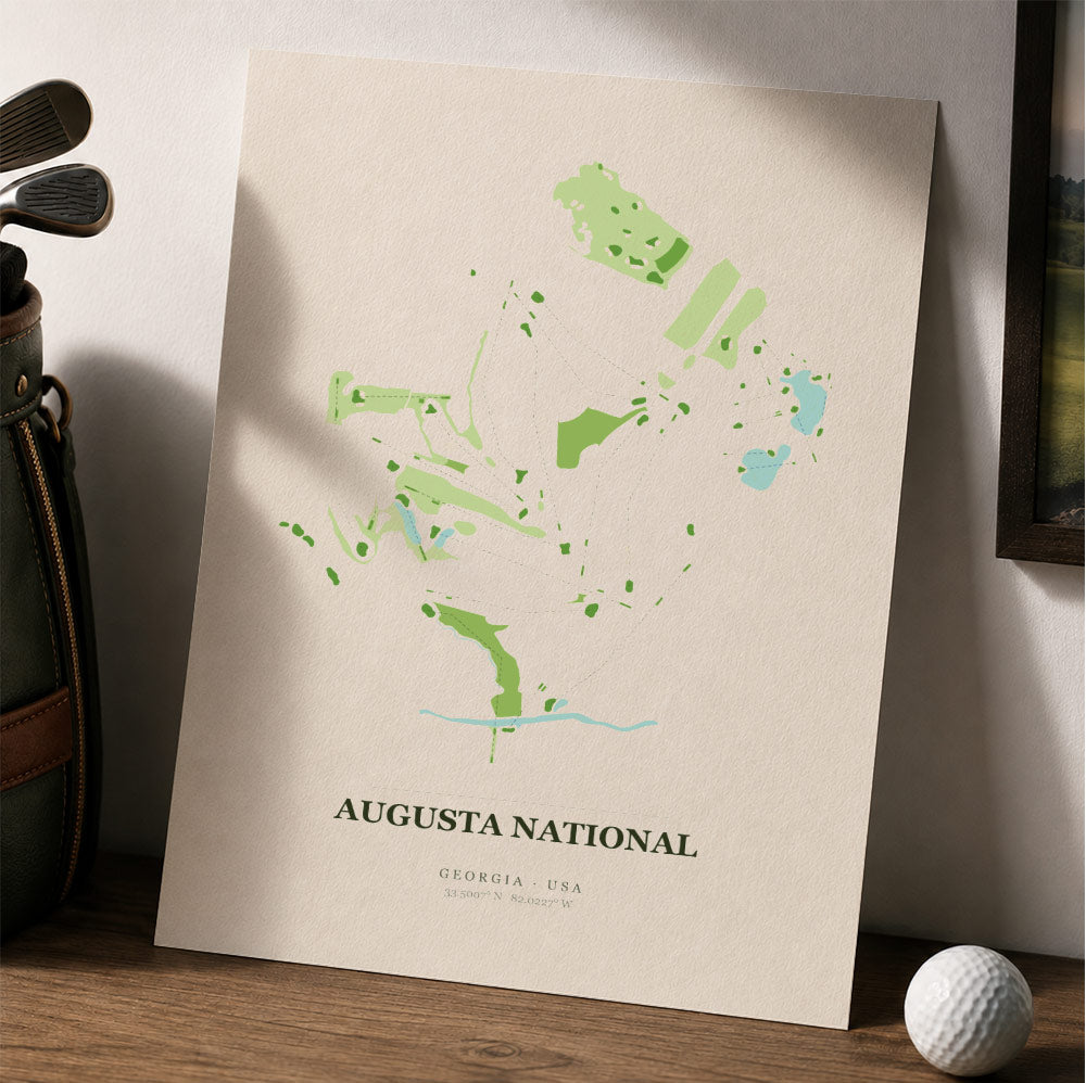 Augusta National Golf Course Map Print Poster | Georgia USA Golf Wall Art