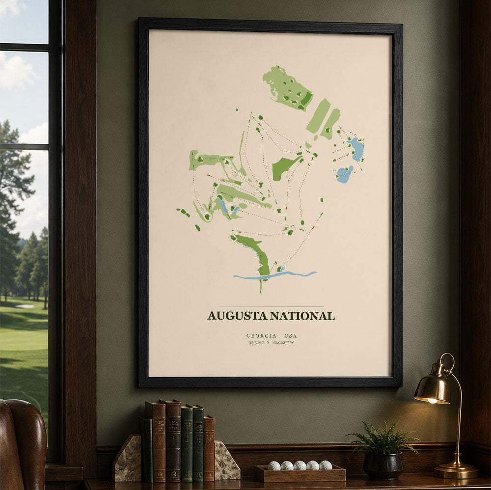 Augusta National Golf Course Map Print Poster | Georgia USA Golf Wall Art