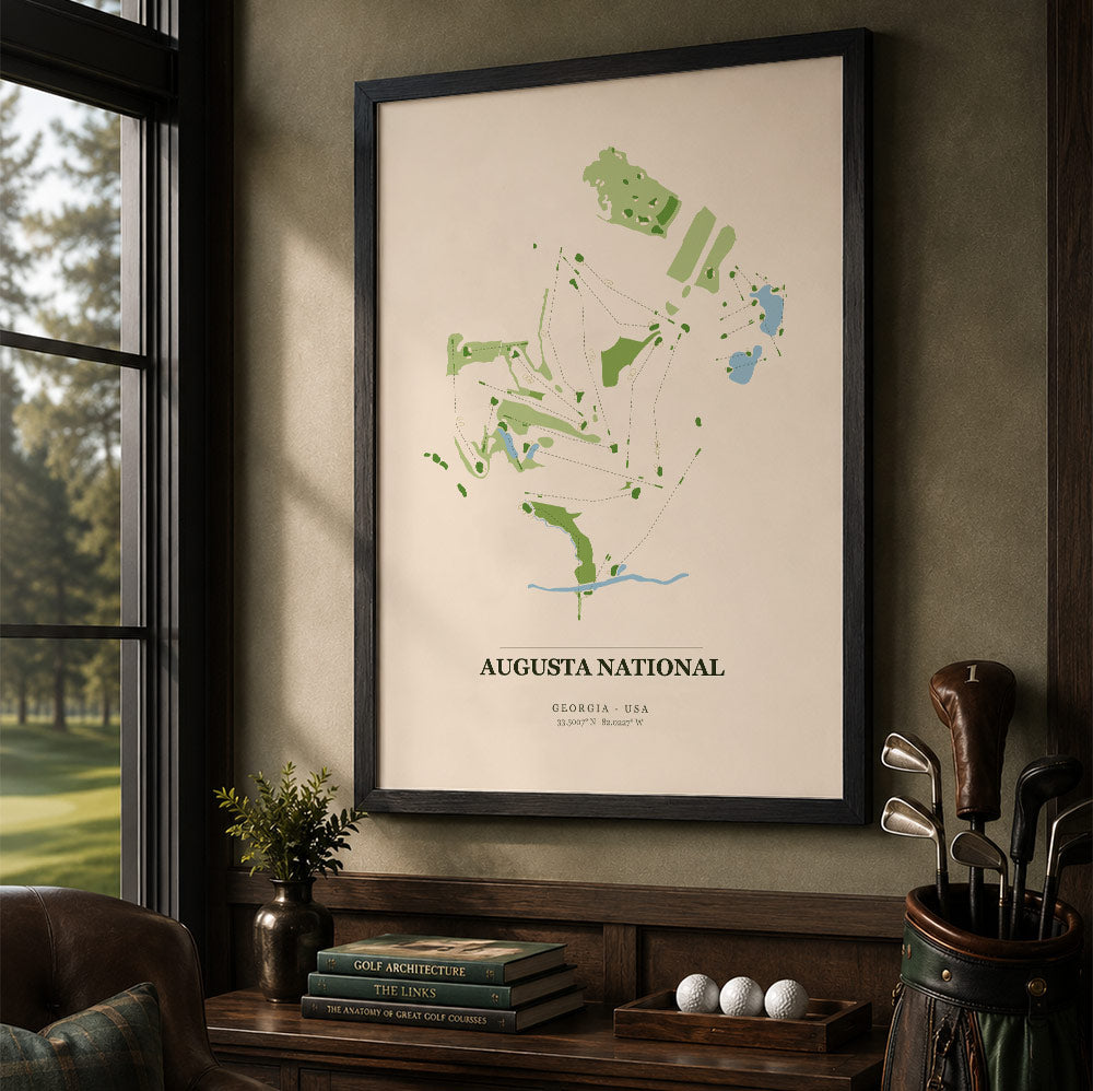 Augusta National Golf Course Map Print Poster | Georgia USA Golf Wall Art