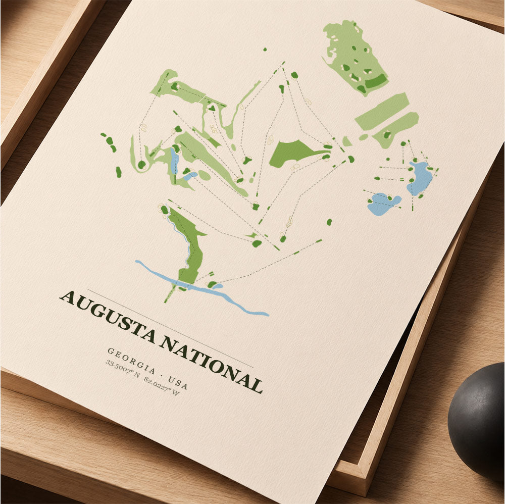 Augusta National Golf Course Map Print Poster | Georgia USA Golf Wall Art