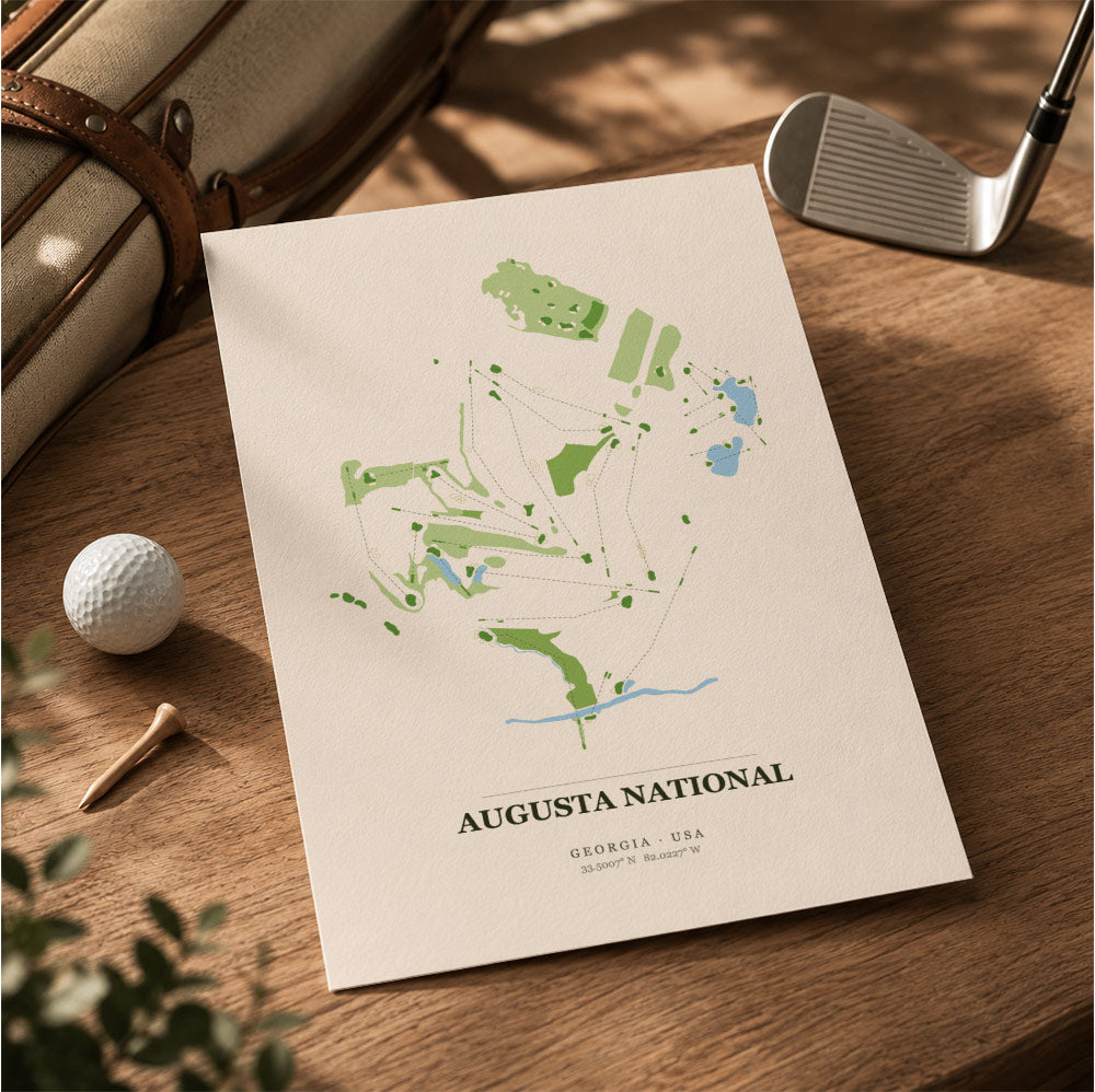 Augusta National Golf Course Map Print Poster | Georgia USA Golf Wall Art