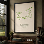 Carnoustie Golf Links Course Map Art Print Poster | Scotland Golf Wall Art Decor