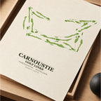 Carnoustie Golf Links Course Map Art Print Poster | Scotland Golf Wall Art Decor