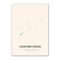 Leopard Creek golf course map print poster, Mpumalanga South Africa golf wall art