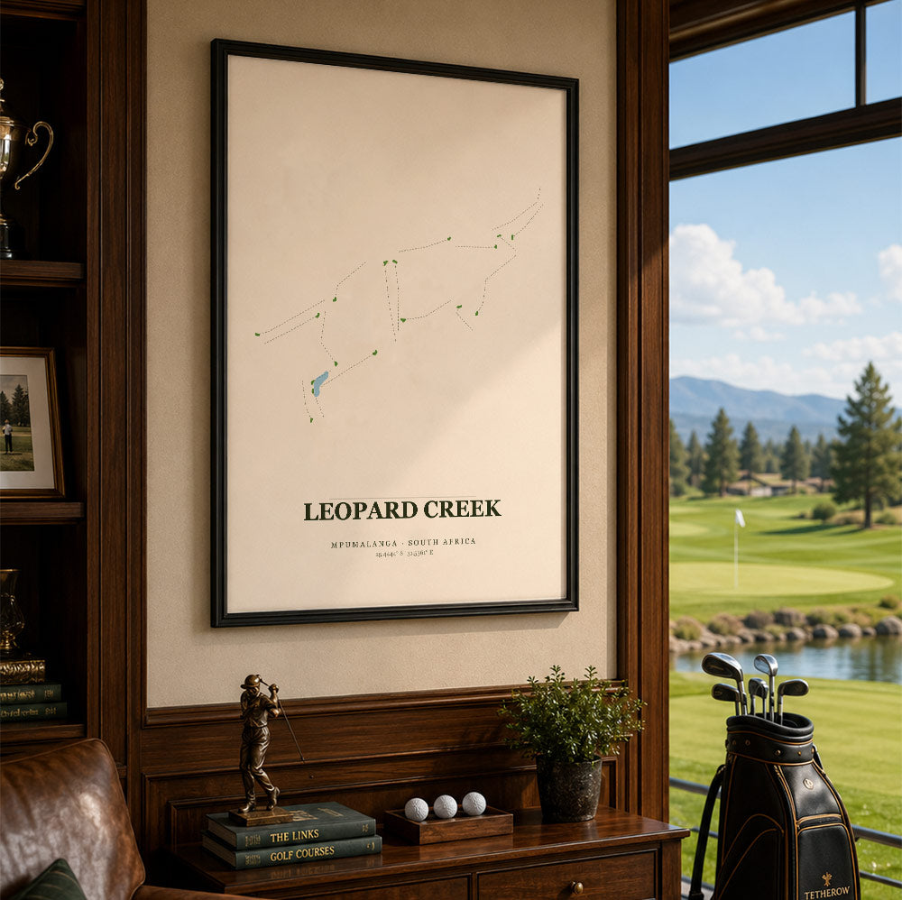 Leopard Creek Golf Course Map Print Poster | Mpumalanga South Africa Golf Wall Art