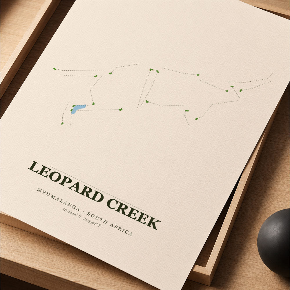 Leopard Creek Golf Course Map Print Poster | Mpumalanga South Africa Golf Wall Art