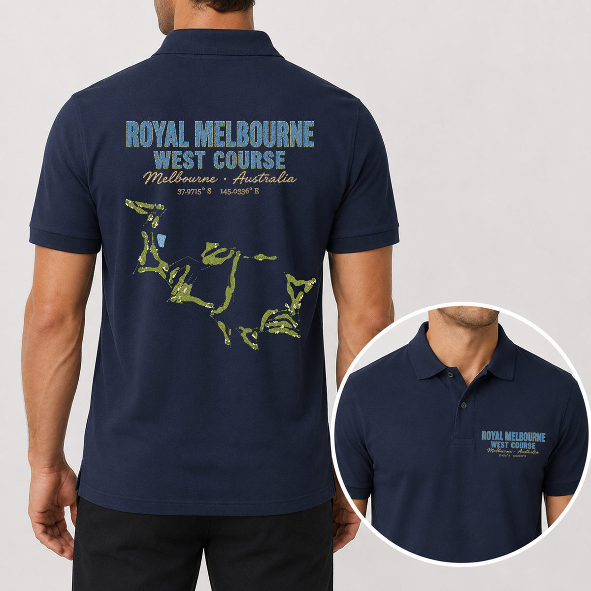 Royal Melbourne West Course Polo Shirt - Golf Gift for Golfers