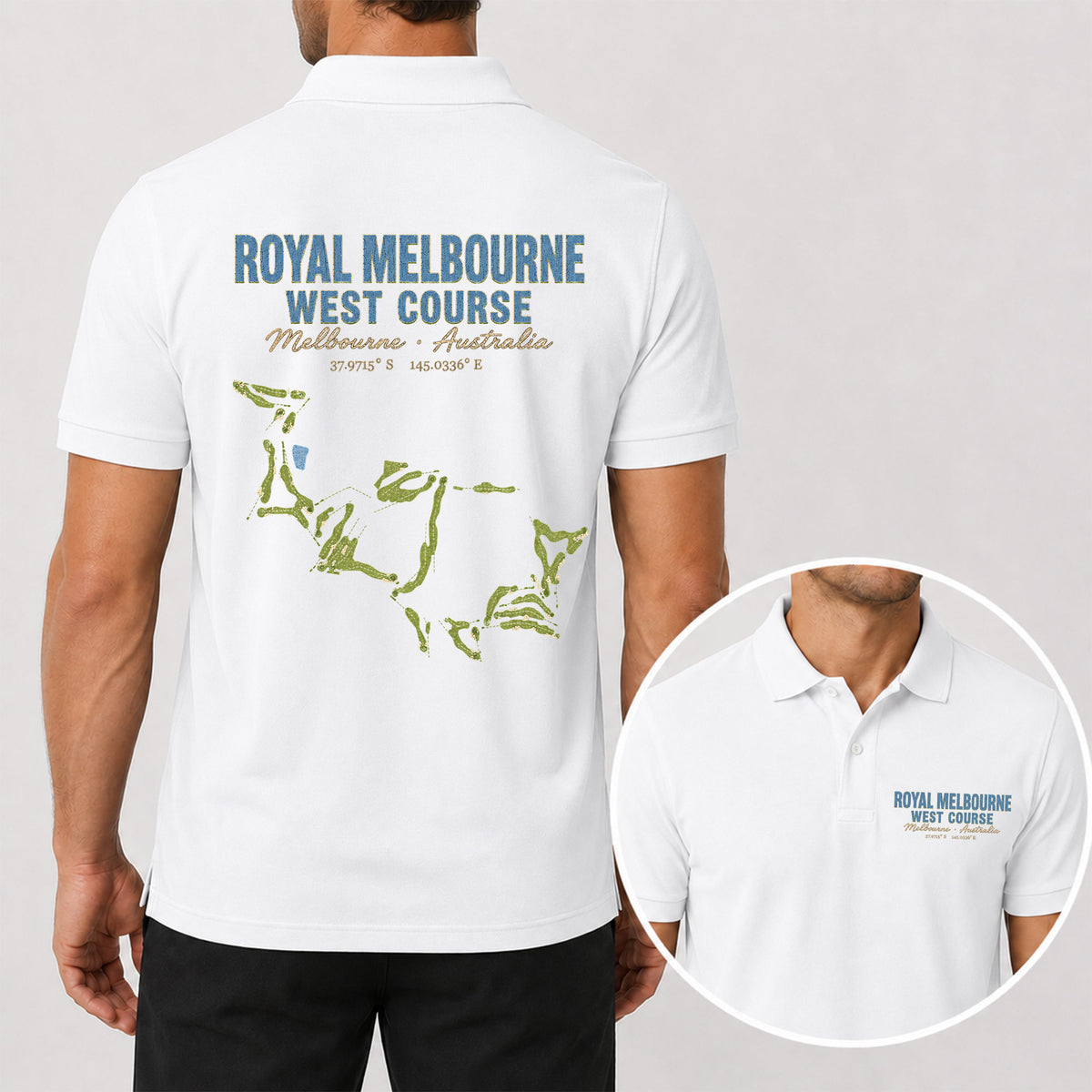 Royal Melbourne West Course Polo Shirt - Golf Gift for Golfers