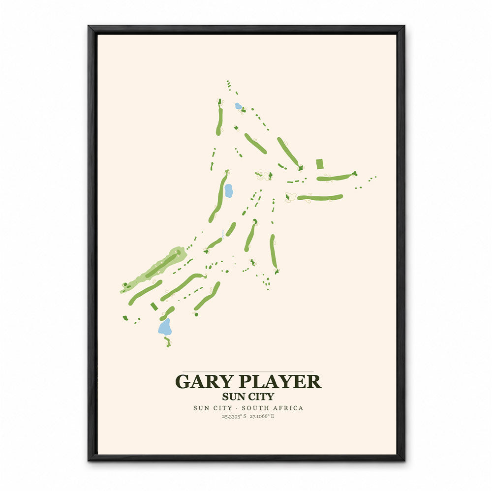 Gary Player Country Club course map at Sun City, South Africa