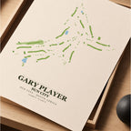 Gary Player Golf Course Map Print Poster | Sun City South Africa Golf Wall Art
