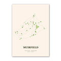 Muirfield Golf Course Map Print Poster | Scotland Golf Wall Art Decor