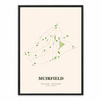 Muirfield Golf Course Map Print Poster | Scotland Golf Wall Art Decor