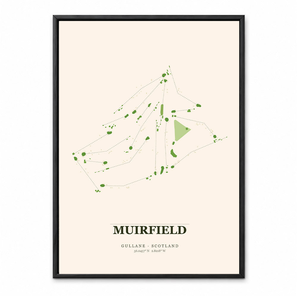 Muirfield Golf Course Map Print Poster | Scotland Golf Wall Art Decor