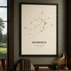 Muirfield Golf Course Map Print Poster | Scotland Golf Wall Art Decor