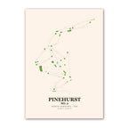 Pinehurst No.2 golf course map print poster, North Carolina USA golf wall art