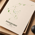 Pinehurst No.2 Golf Course Map Print Poster | North Carolina USA Golf Wall Art