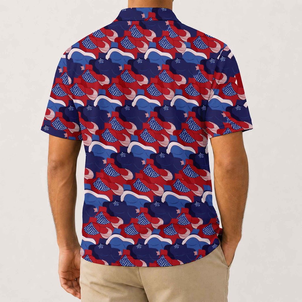 American Flag Boobs Golf Polo Shirt - Golf Gift for Golfers