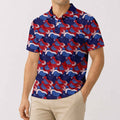 American Flag Boobs Golf Polo Shirt - Golf Gift for Golfers, front
