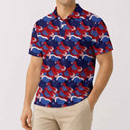 American Flag Boobs Golf Polo Shirt - Golf Gift for Golfers, front