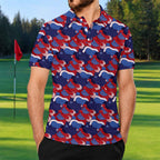 American Flag Boobs Golf Polo Shirt - Golf Gift for Golfers
