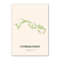 Cypress Point golf course map print poster, California USA golf wall art