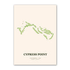 Cypress Point golf course map print poster, California USA golf wall art