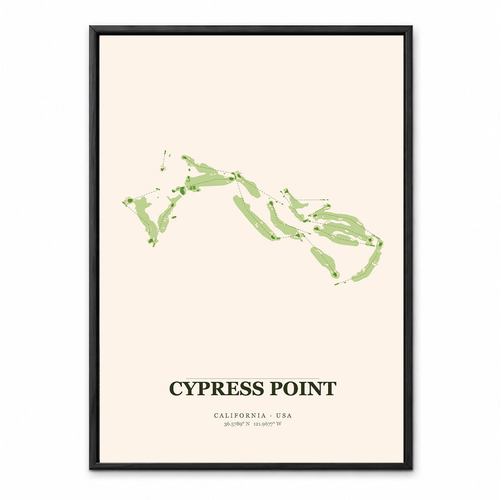 Cypress Point course map showing coastal holes on the Monterey Peninsula