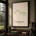 Cypress Point Golf Course Map Print Poster | California USA Golf Wall Art