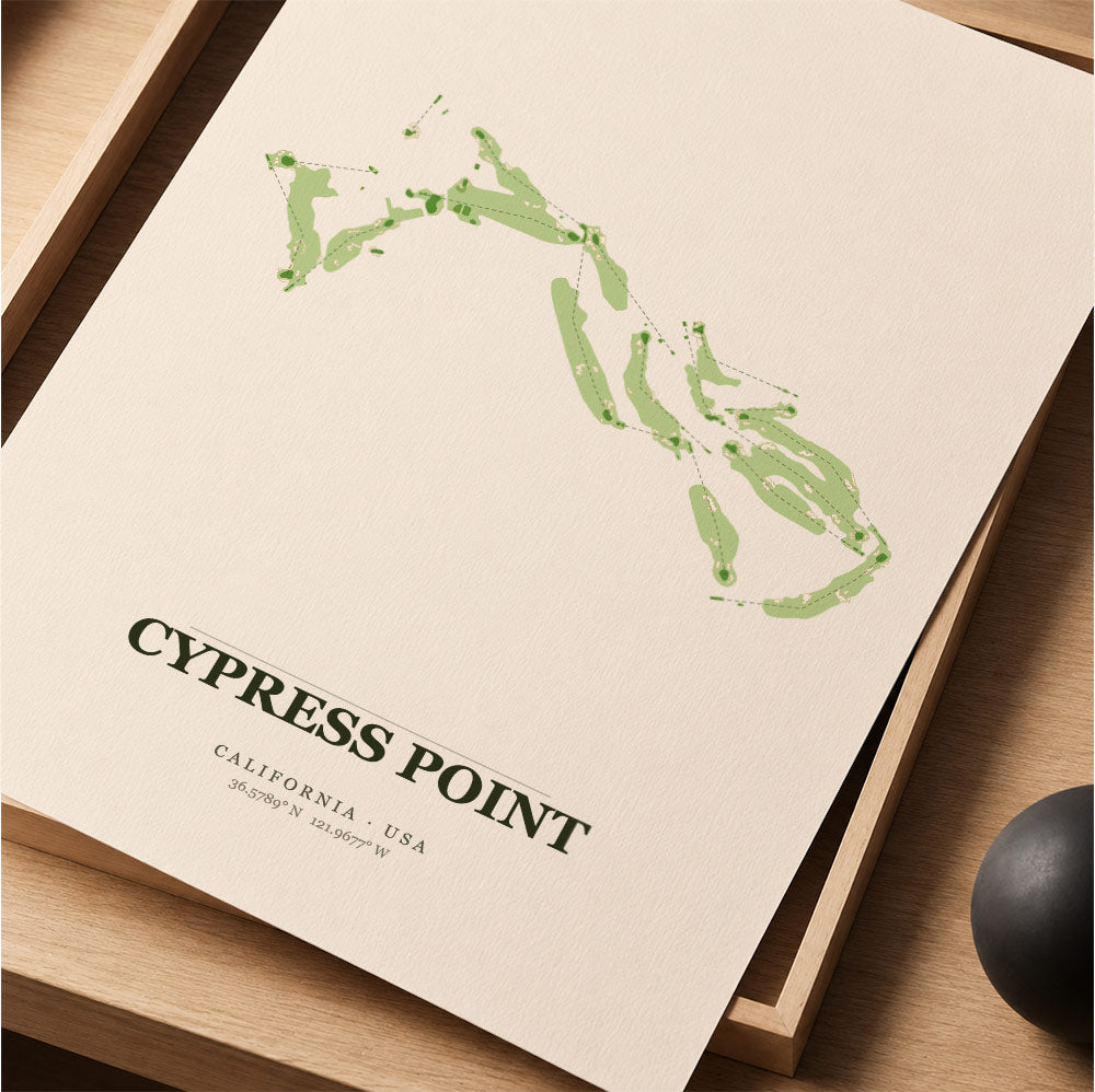 Cypress Point Golf Course Map Print Poster | California USA Golf Wall Art