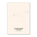 Fancourt The Links golf course map print poster, George South Africa golf wall art