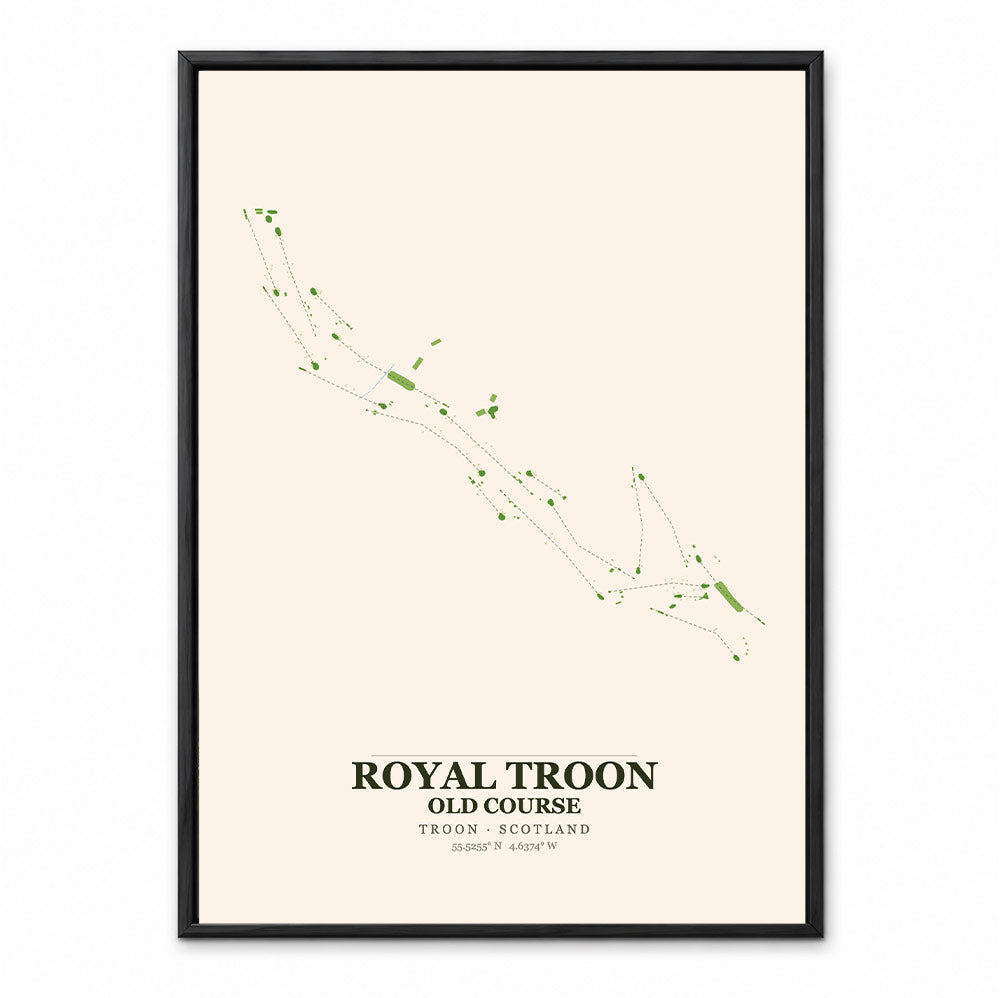 Royal Troon Old Course Golf Course Map Print Poster | Scotland Golf Wall Art Decor