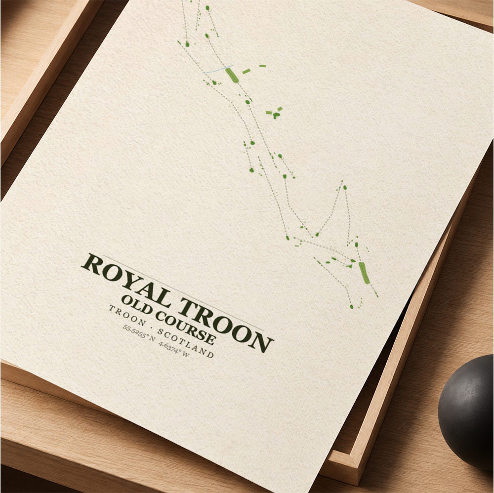 Royal Troon Old Course Golf Course Map Print Poster | Scotland Golf Wall Art Decor