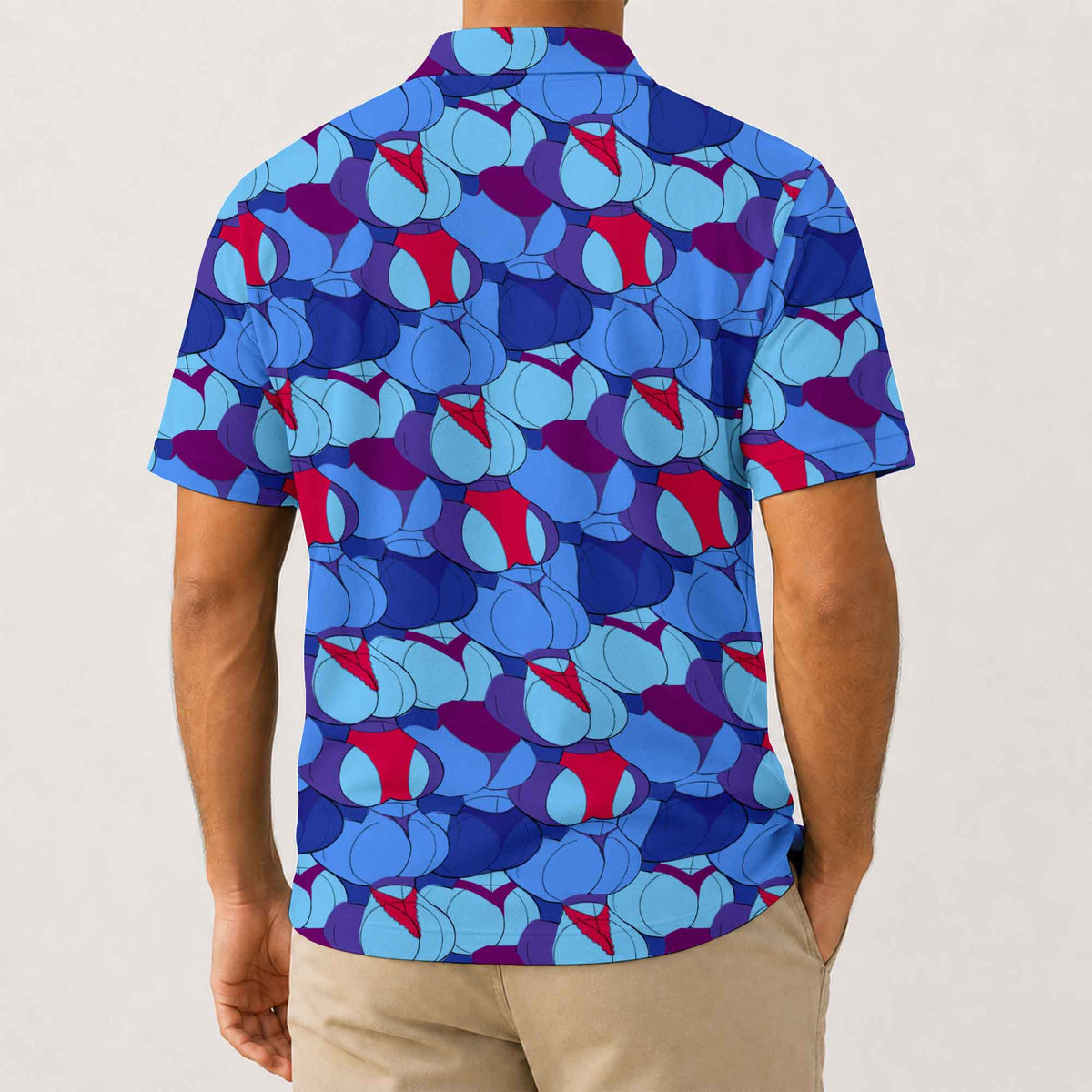 Funny Butt Pattern Golf Polo Shirt - Golf Gift for Golfers