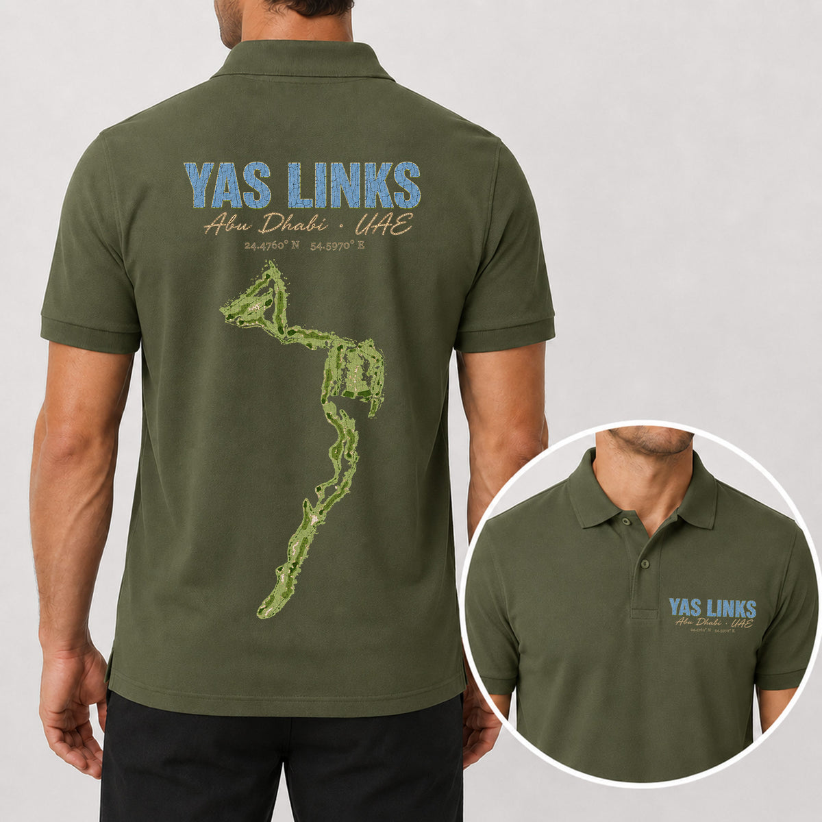 Yas Links Abu Dhabi Golf Polo Shirt - Golf Gift for Golfers