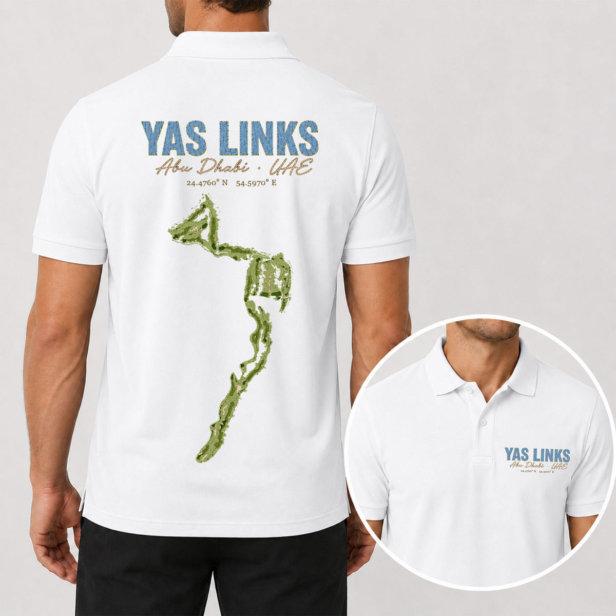 Yas Links Abu Dhabi Golf Polo Shirt - Golf Gift for Golfers