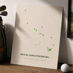 Royal Johannesburg Golf Course Map Print Poster | Johannesburg South Africa Golf Wall Art