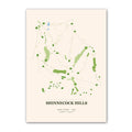 Shinnecock Hills golf course map print poster, New York USA golf wall art