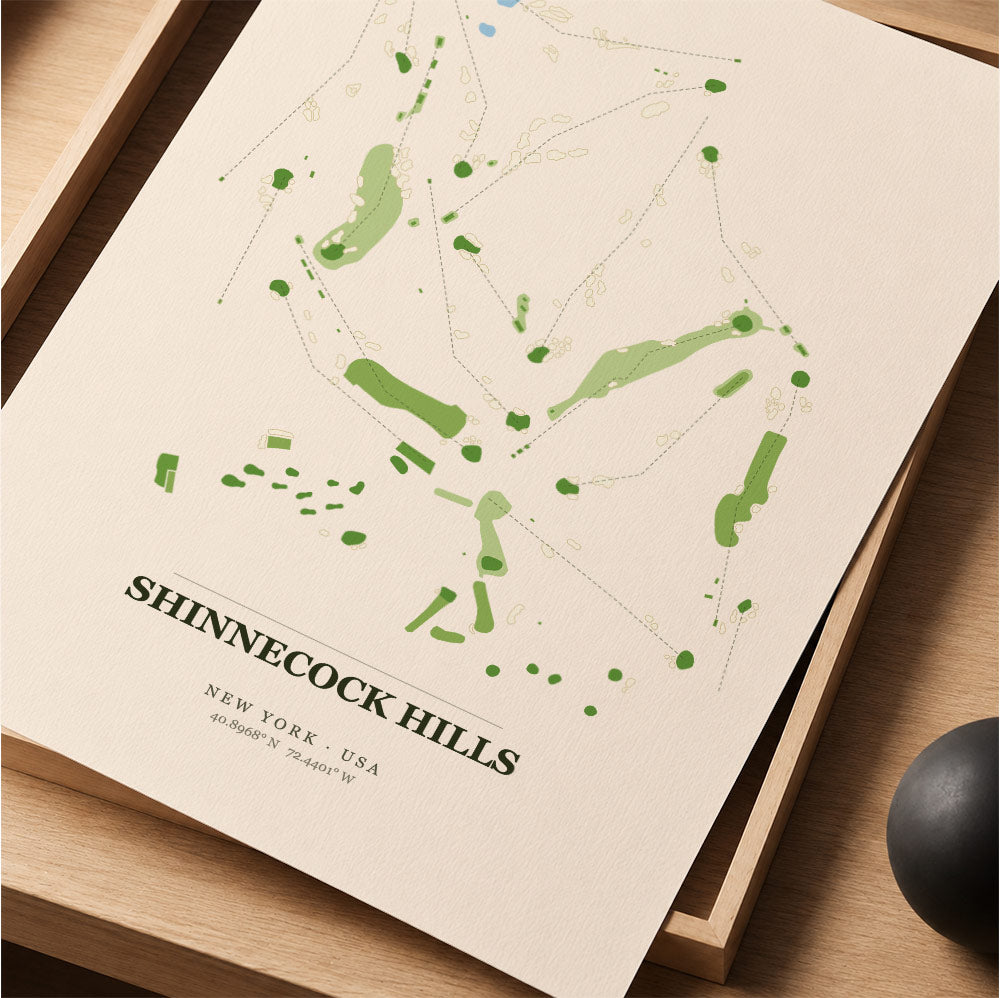 Shinnecock Hills Golf Course Map Print Poster | New York USA Golf Wall Art