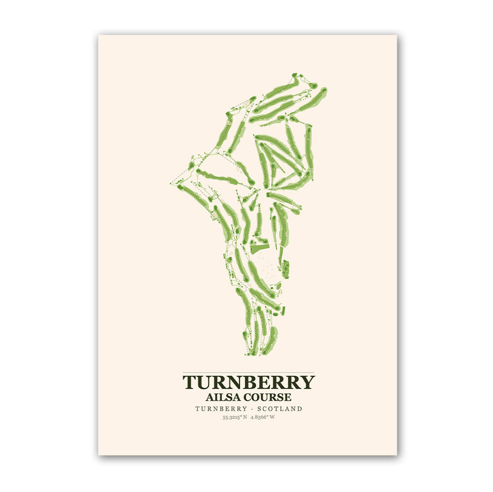 Turnberry Ailsa Course Golf Course Map Print Poster | Scotland Golf Wall Art Decor