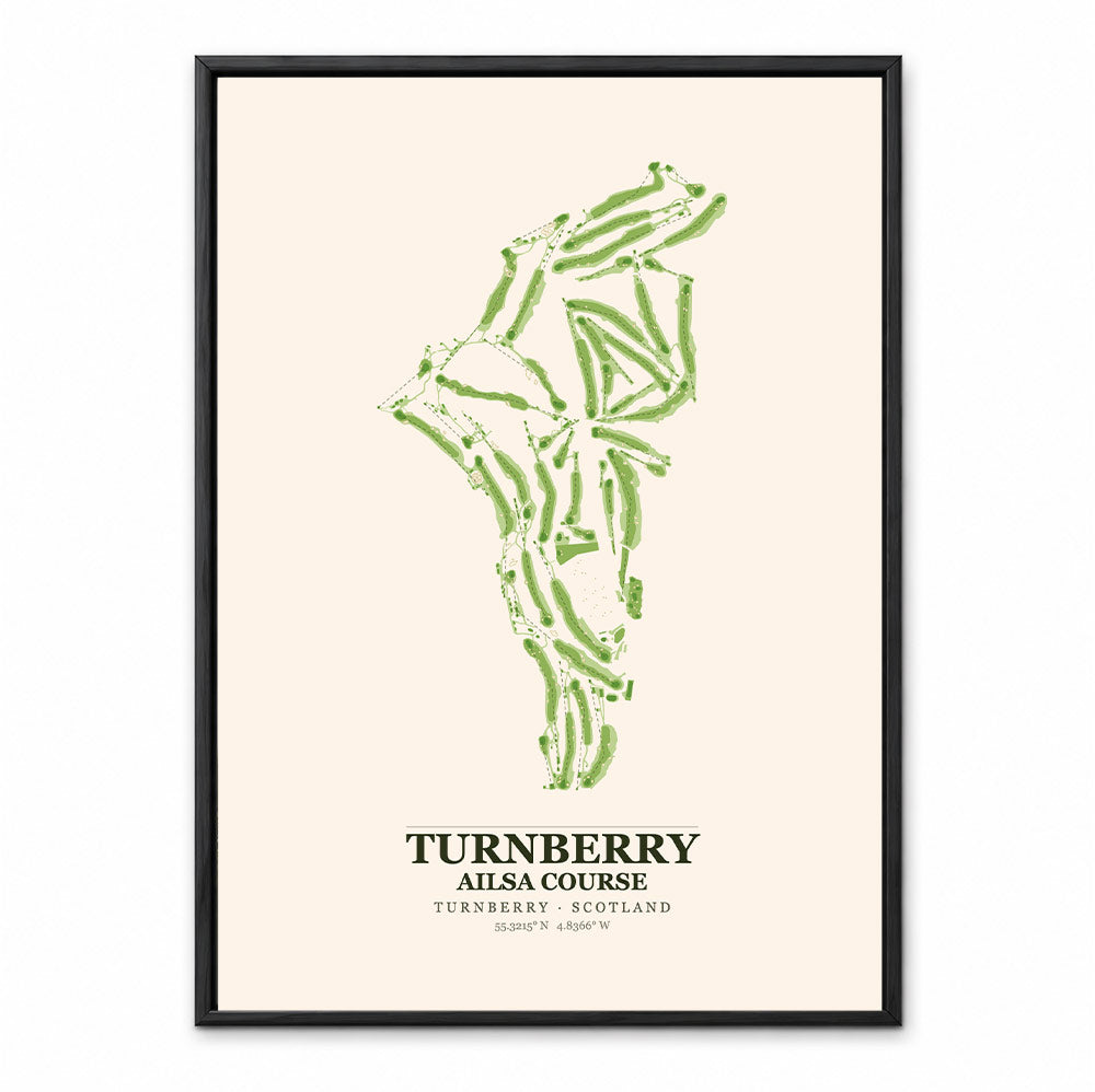 Turnberry Ailsa Course Golf Course Map Print Poster | Scotland Golf Wall Art Decor