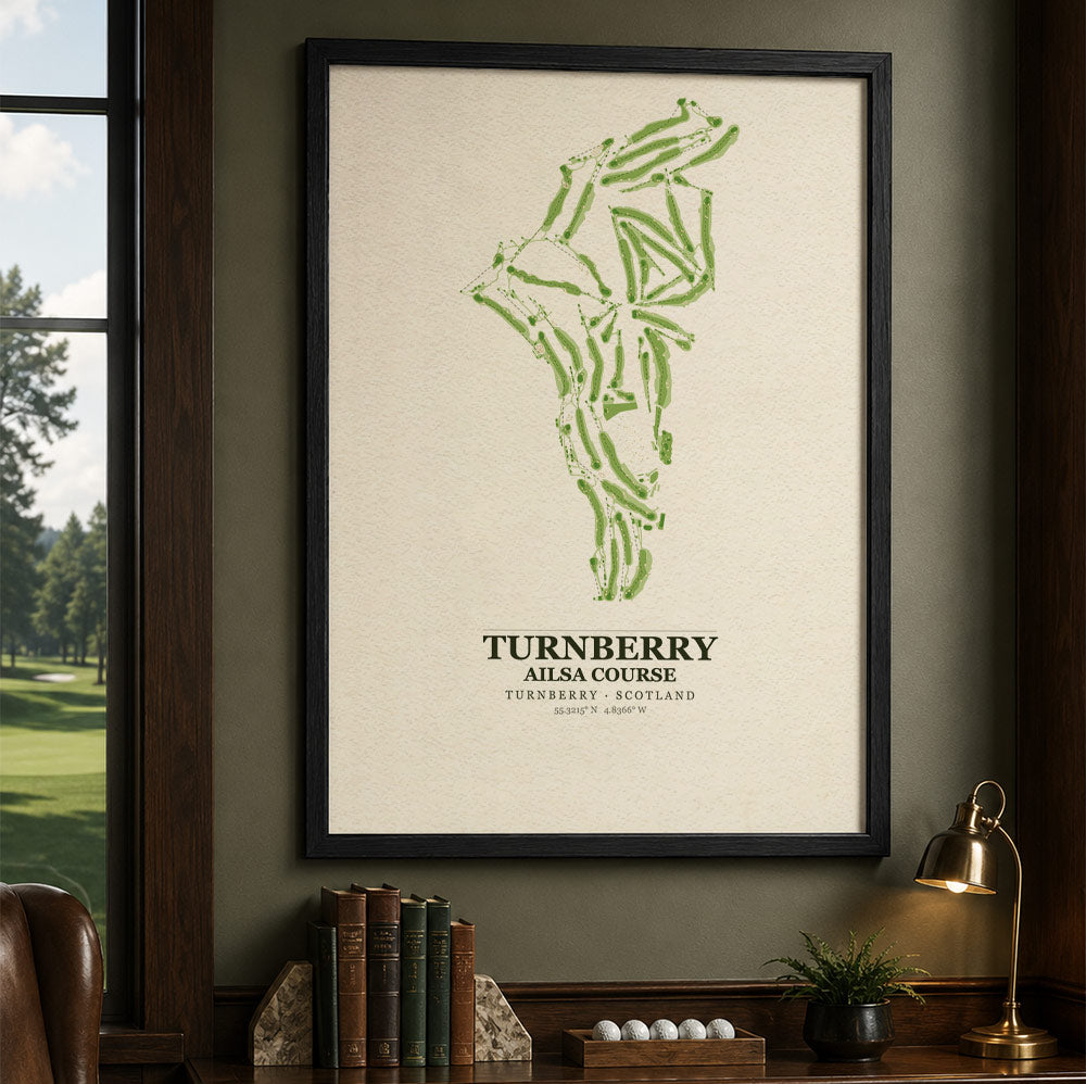 Turnberry Ailsa Course Golf Course Map Print Poster | Scotland Golf Wall Art Decor